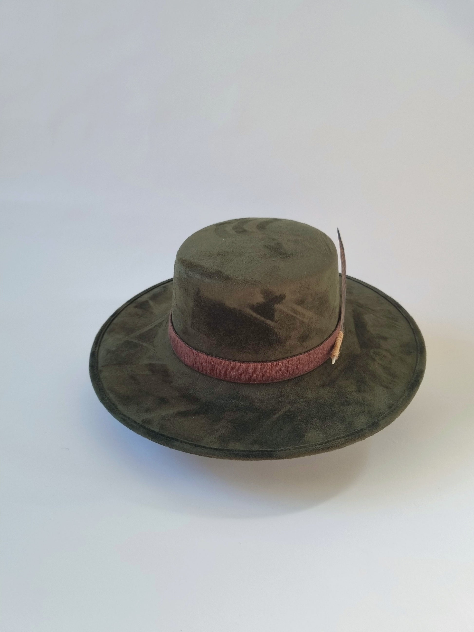 Green Brown Feather - Premium Custom Hat from Blue Monkey - Just $149.95! Shop now at BLUE MONKEY