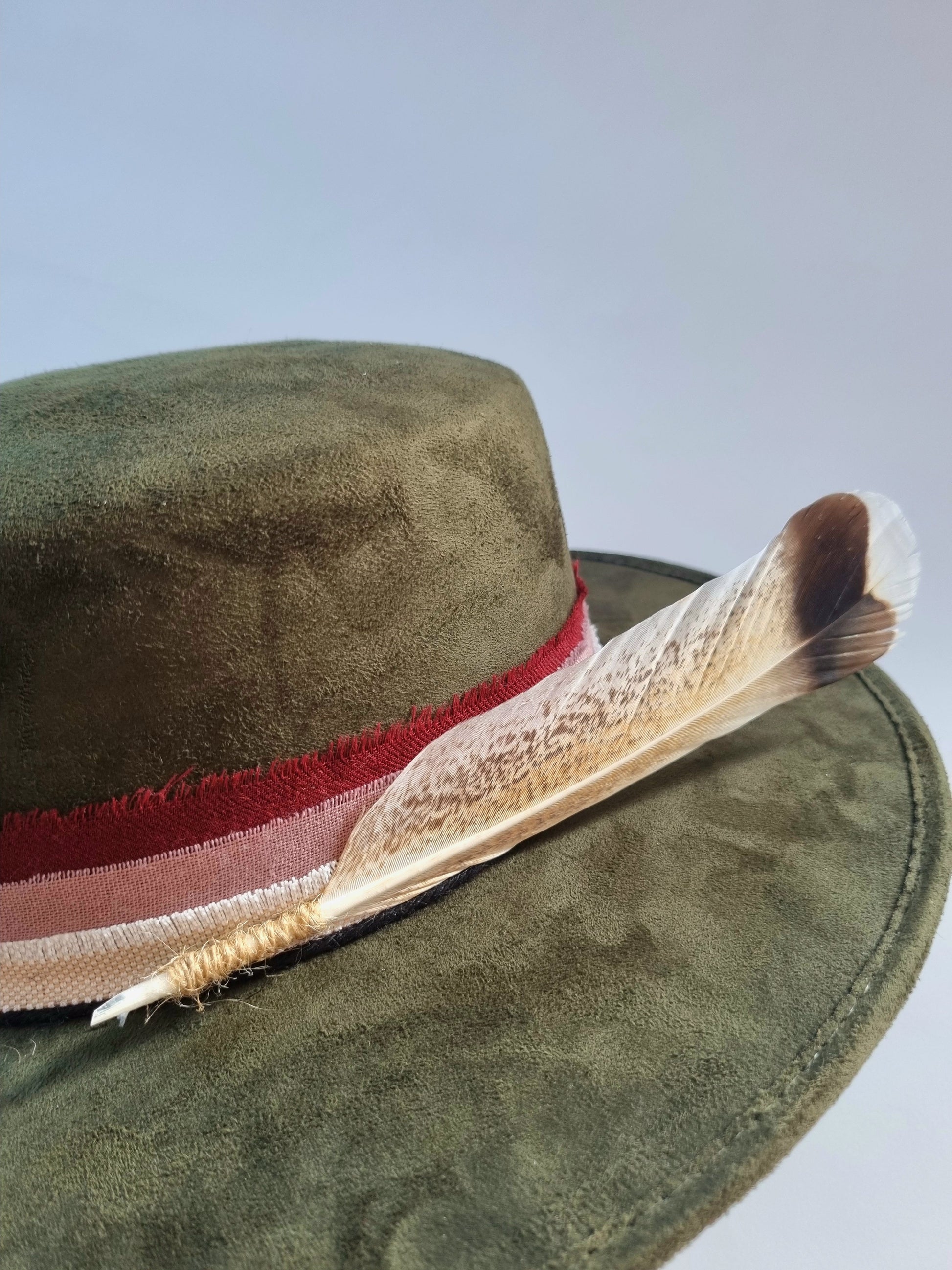 Green Feather - Premium Custom Hat from Blue Monkey - Just $149.95! Shop now at BLUE MONKEY