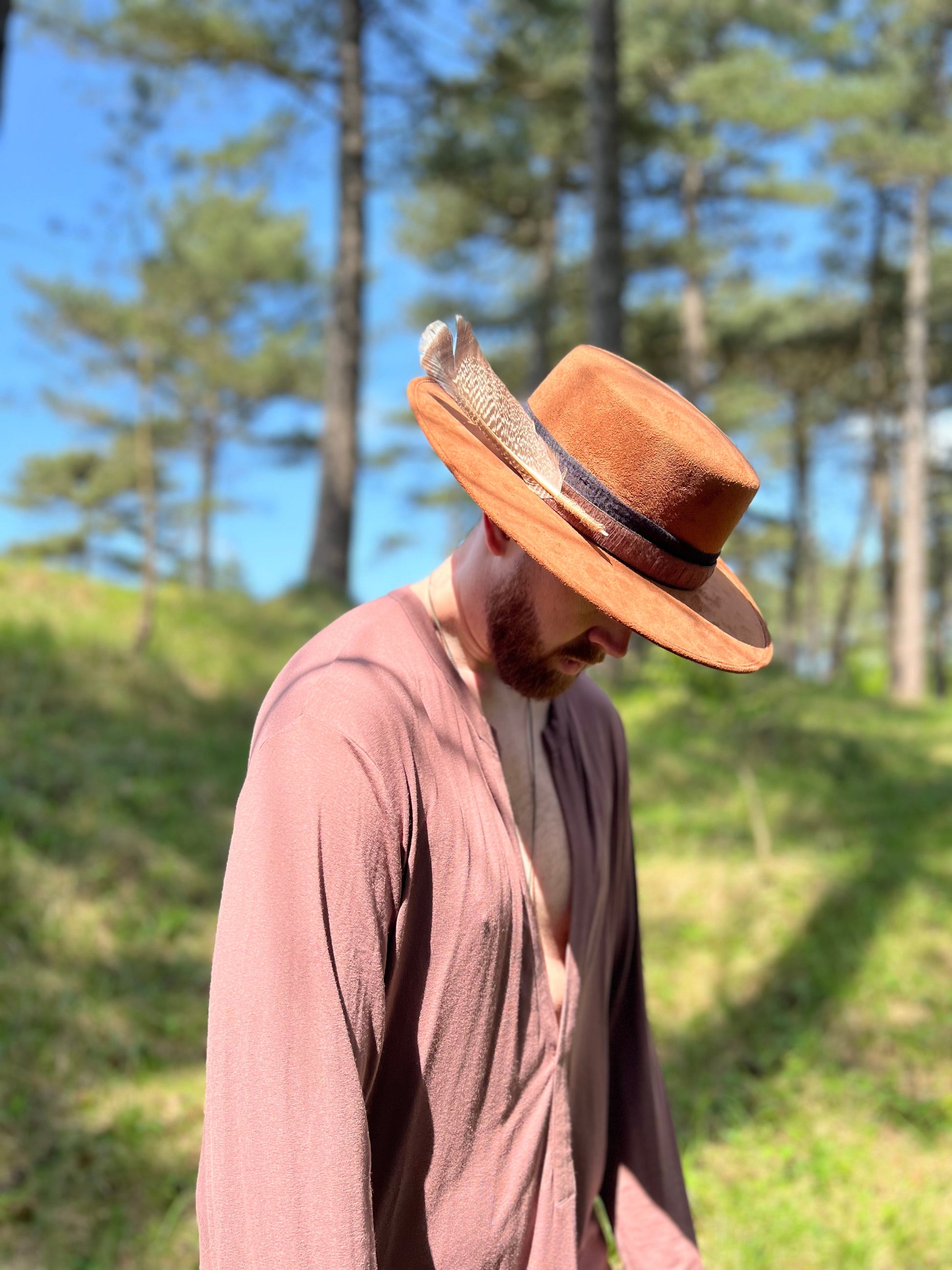 Teak Feather - Premium Custom Hat from BLUE MONKEY - Just $159.95! Shop now at BLUE MONKEY