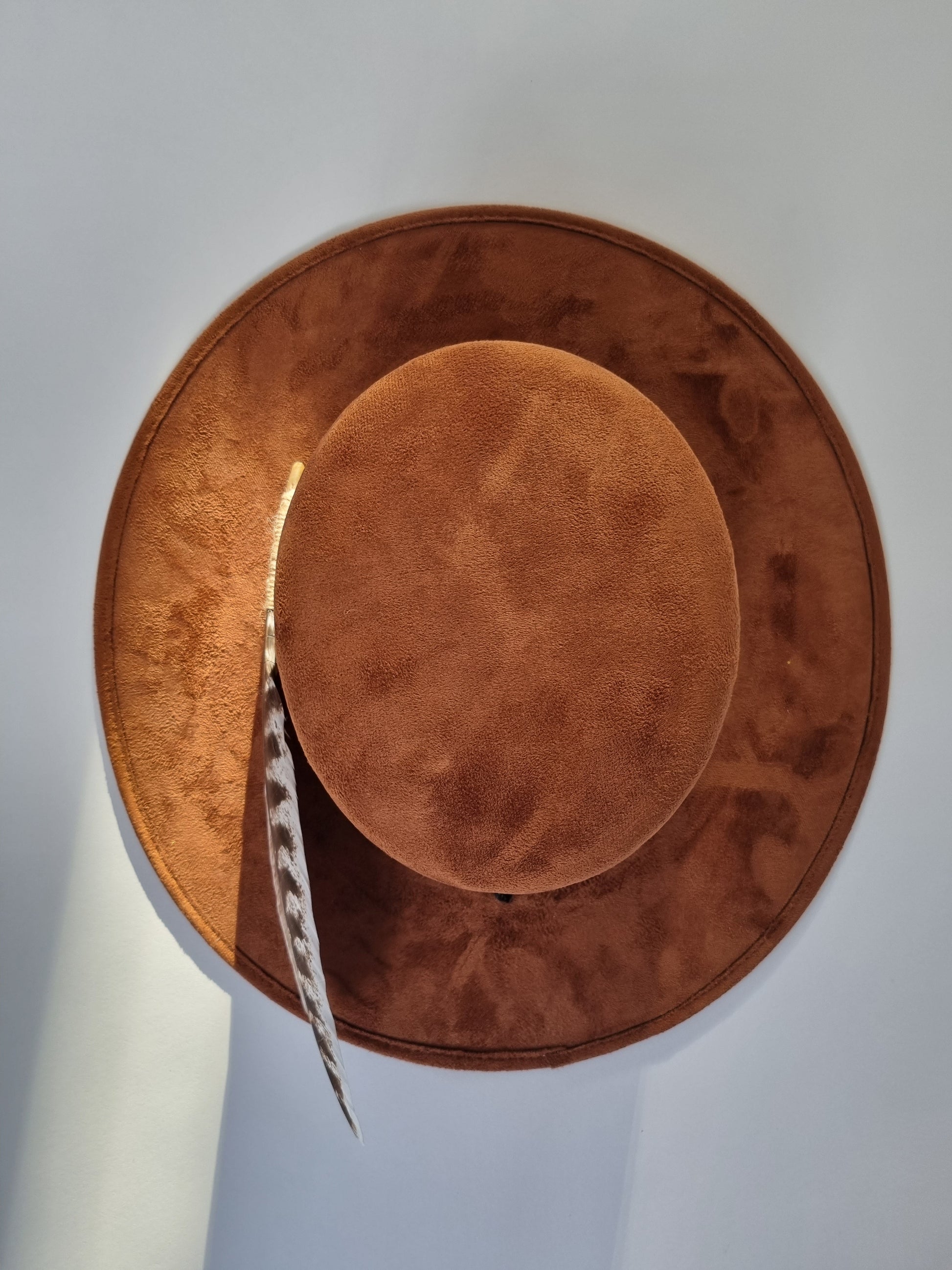 Brown Feather - Premium Custom Hat from Blue Monkey - Just $129.95! Shop now at BLUE MONKEY