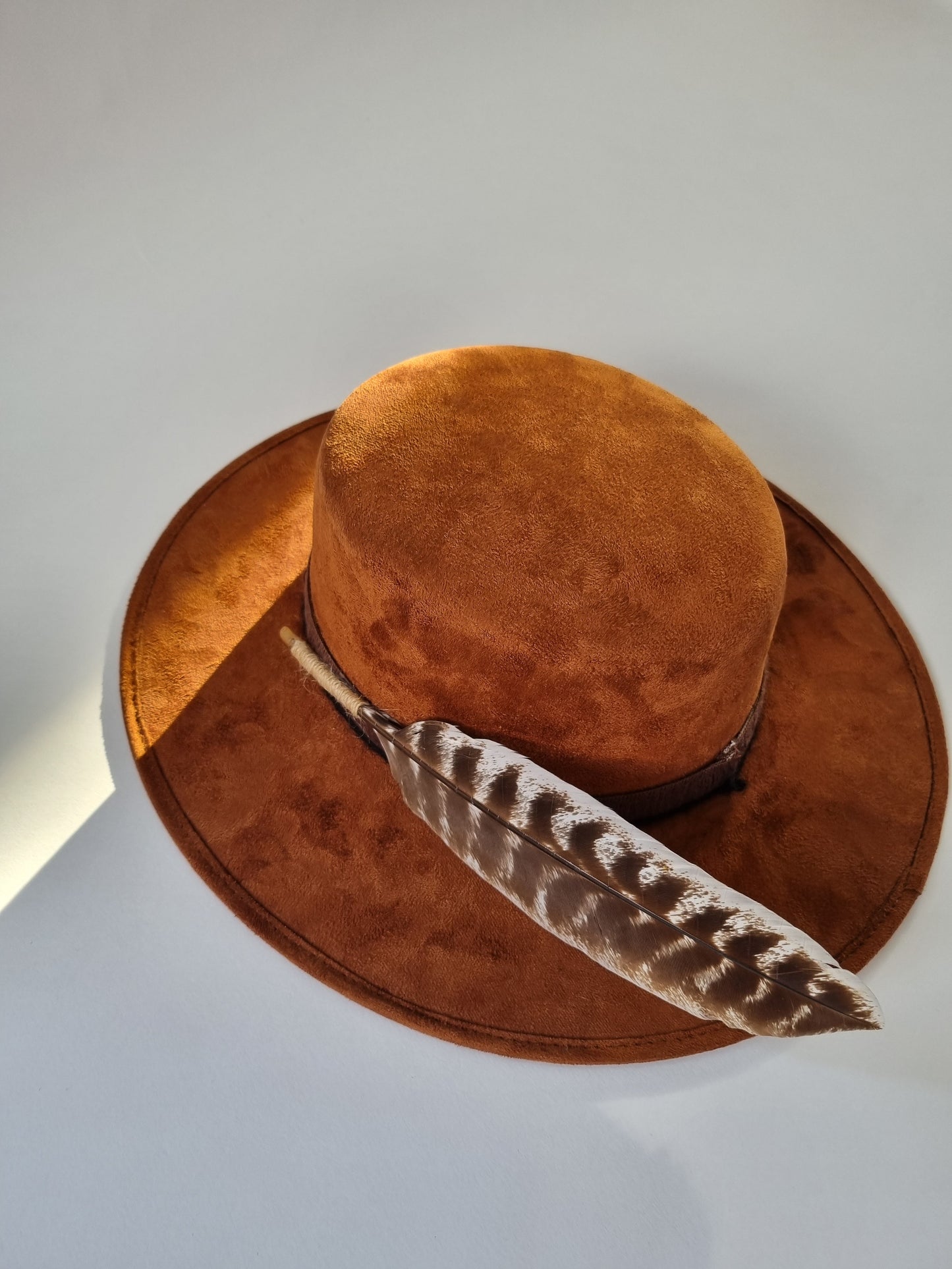 Brown Feather - Premium Custom Hat from Blue Monkey - Just $165.95! Shop now at BLUE MONKEY