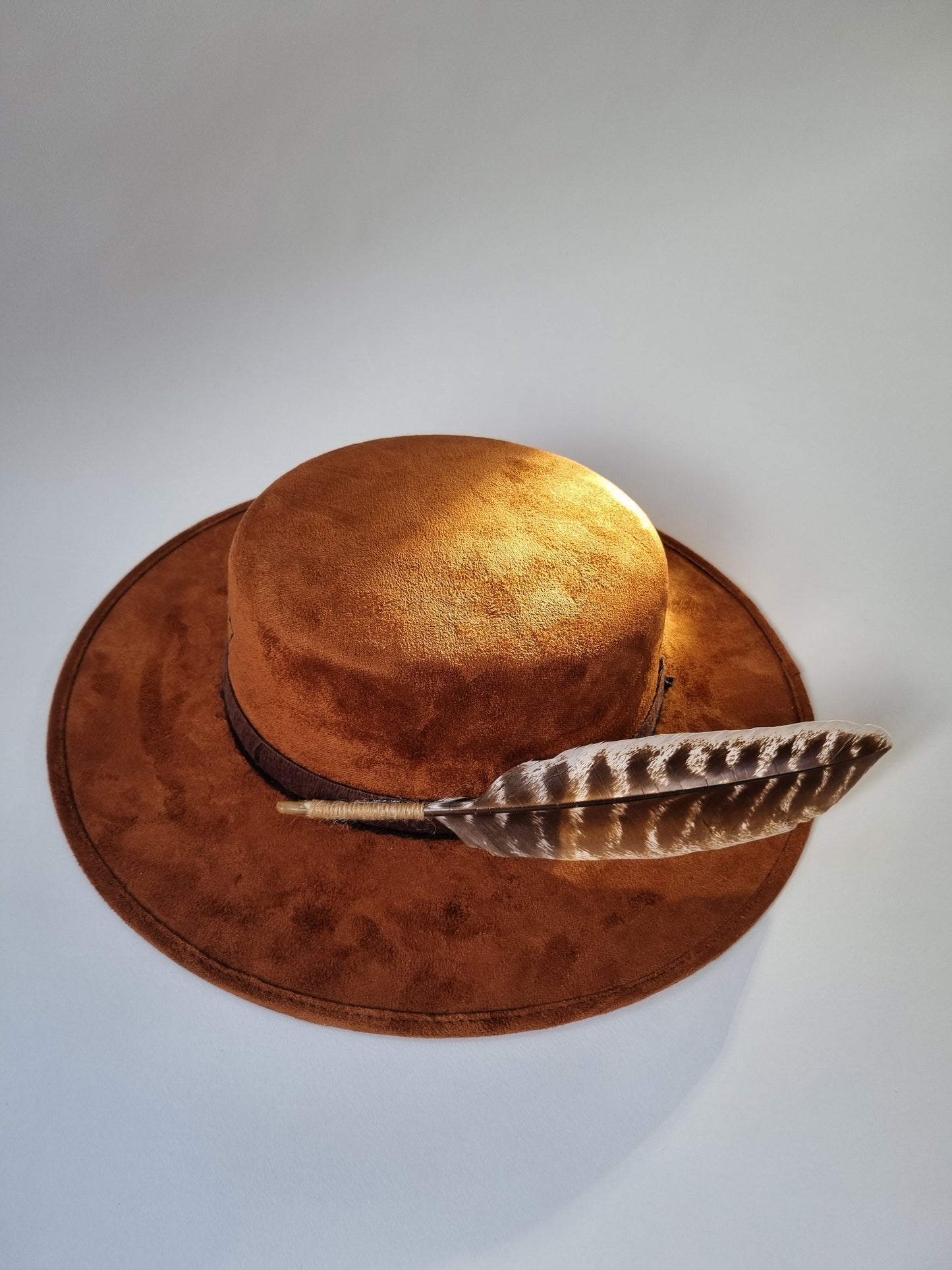 Brown Feather - Premium Custom Hat from Blue Monkey - Just $165.95! Shop now at BLUE MONKEY