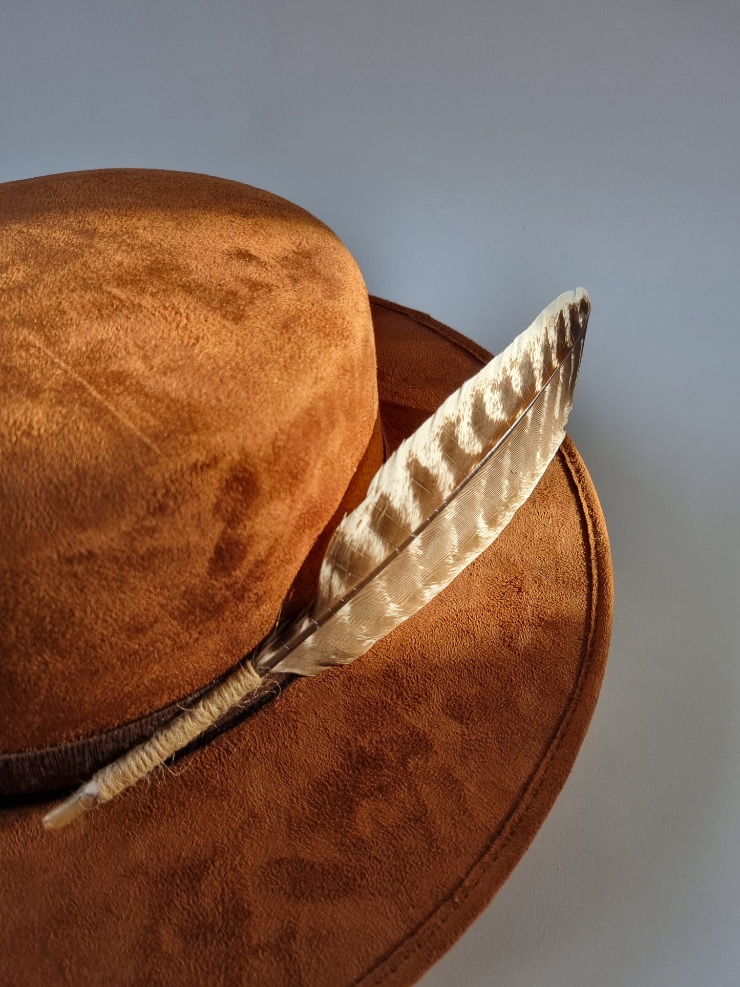 Brown Feather - Premium Custom Hat from Blue Monkey - Just $149.95! Shop now at BLUE MONKEY