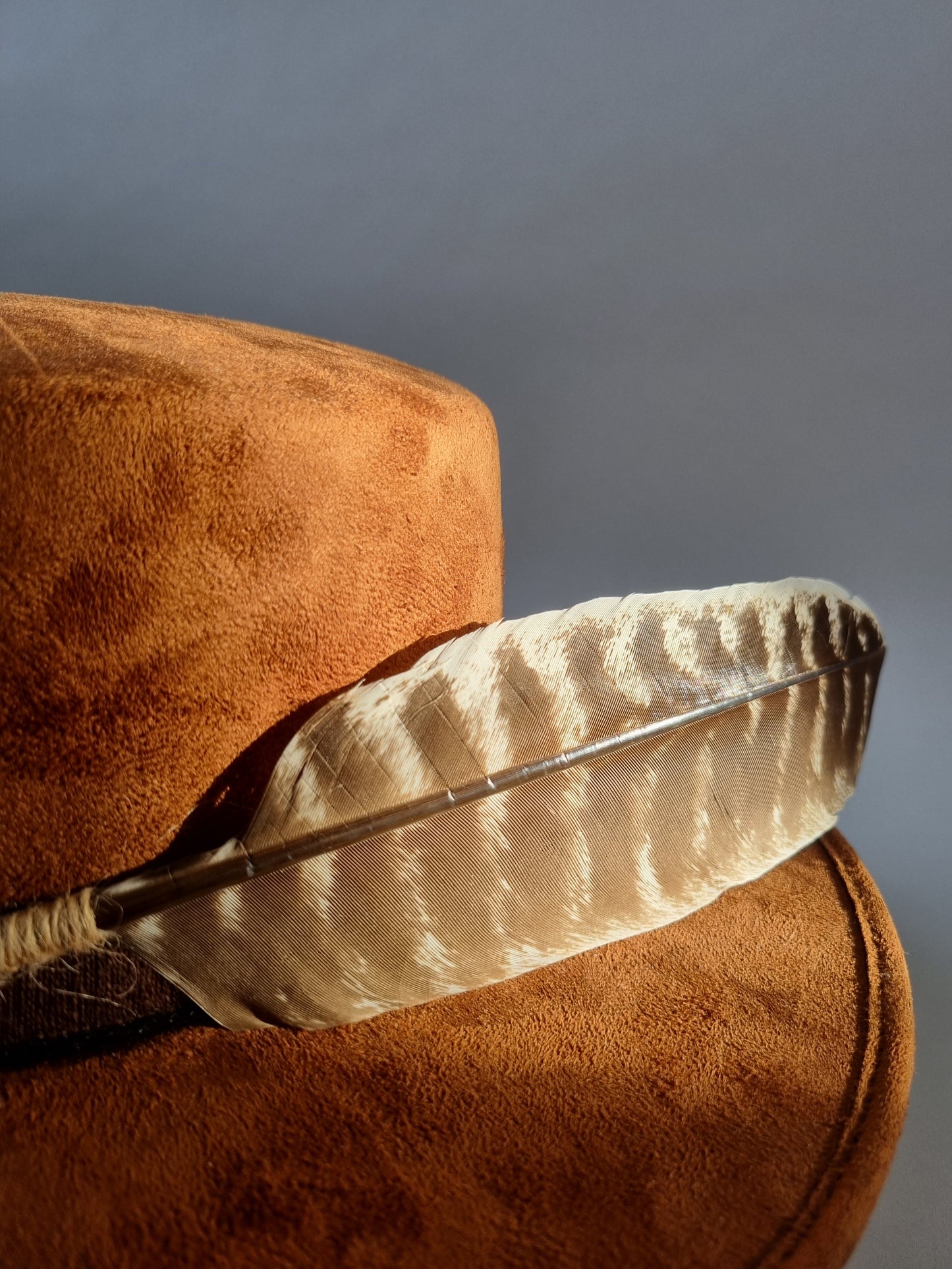 Brown Feather - Premium Custom Hat from Blue Monkey - Just $129.95! Shop now at BLUE MONKEY